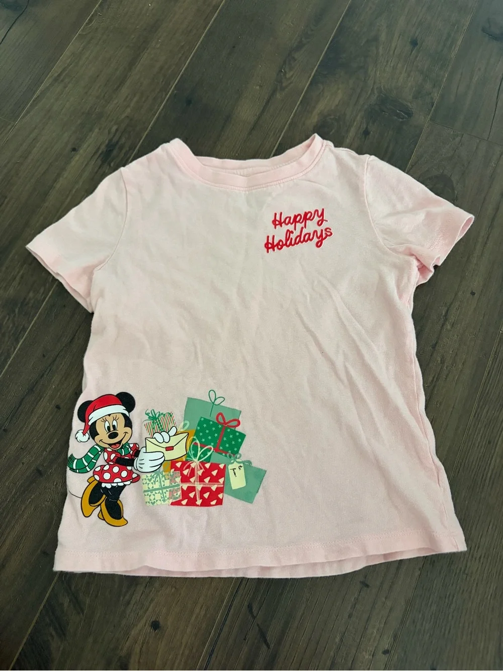 Old Navy Pink Holiday Minnie Mouse Tee